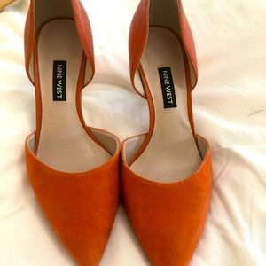 Nine West orange pumps